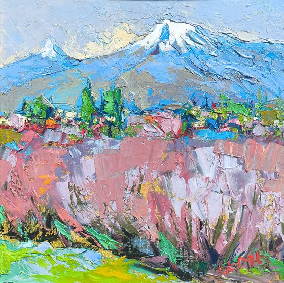 Pink Orchards, Snowy Summit
