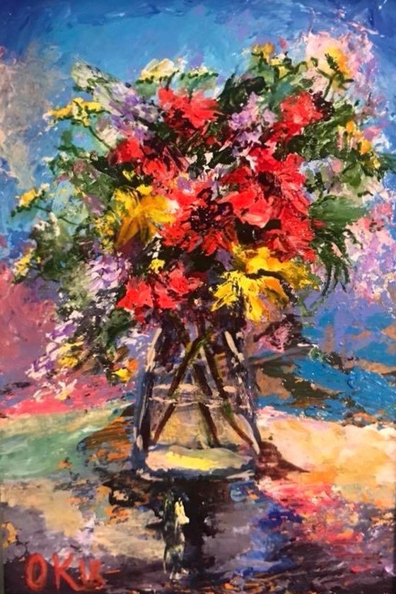 Flowers in a Glass Vase No. 2 (Miniature)