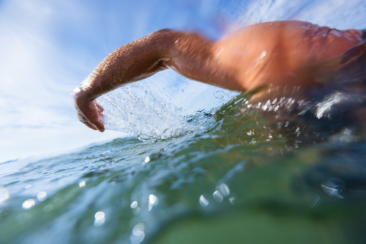 Photorealistic Portrait Photograph By Robert Houser, 38 X 26", Open Water Swimming - Iii, Original Artwork