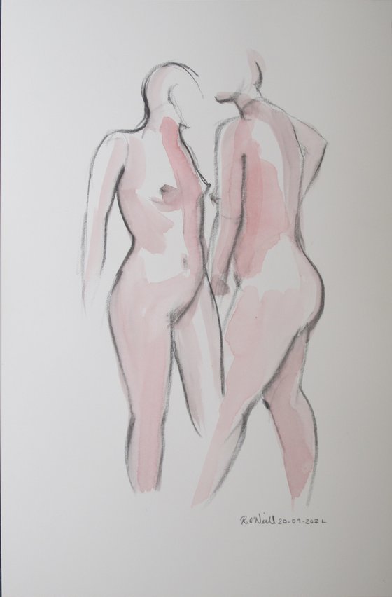 Standing female nude 2 poses