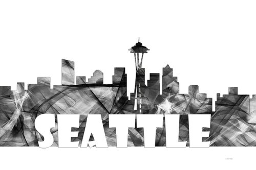 Seattle Washington Skyline BG2 by Marlene Watson