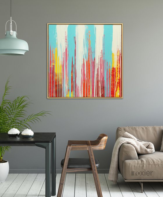 Tip Top Drips - Incl. Wooden Frame - 85 x 85 cm - Ronald Hunter 18J