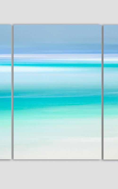 Aquamarine Whispers Tryptich by Lynne Douglas