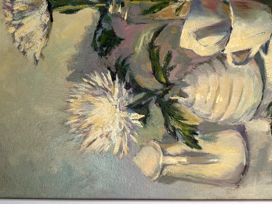 An arrangement in white