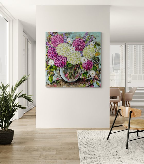Pink and White Hydrangea