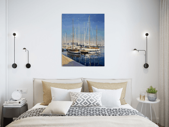 ""Yachts at the pier"