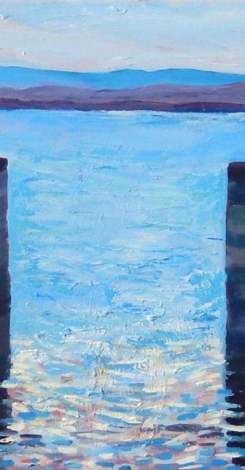 Solitary Figure At The Harbour by Stephen Howard Harrison