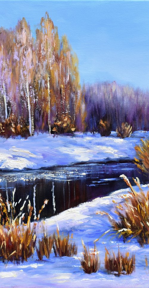 By the River at Winter by Yulia Nikonova