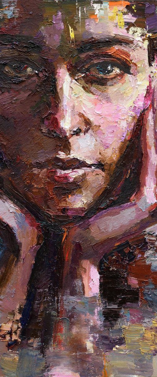 Abstract woman portrait painting #9, Free Shipping by Anastasiia Valiulina