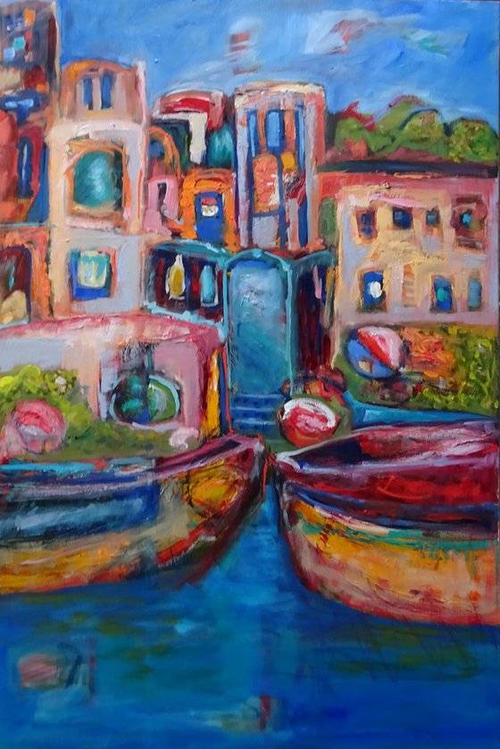 BOATS ON THE RIVER GANGES
