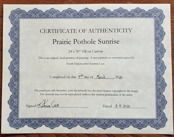 "Prairie Pothole Sunrise" - North Dakota - Landscape
