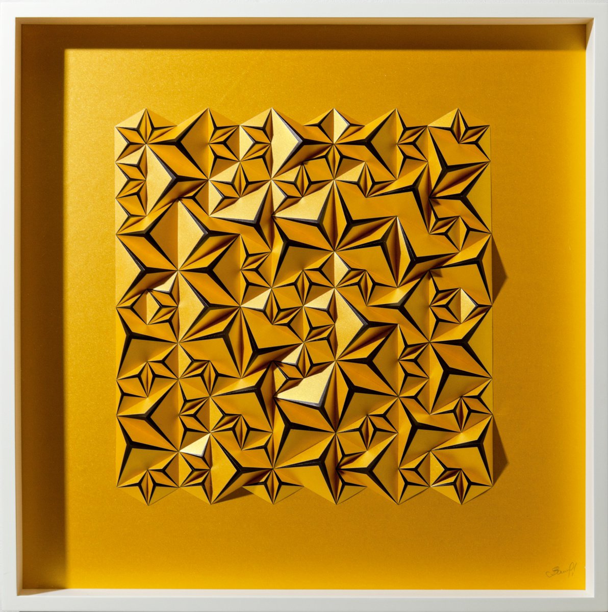 Geometric Abstract Sculpture By Letovbarski Artlab, 28 X 28", Hot Morning, Original Artwork