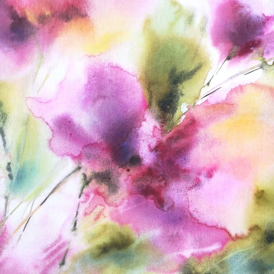 Abstract pink flowers
