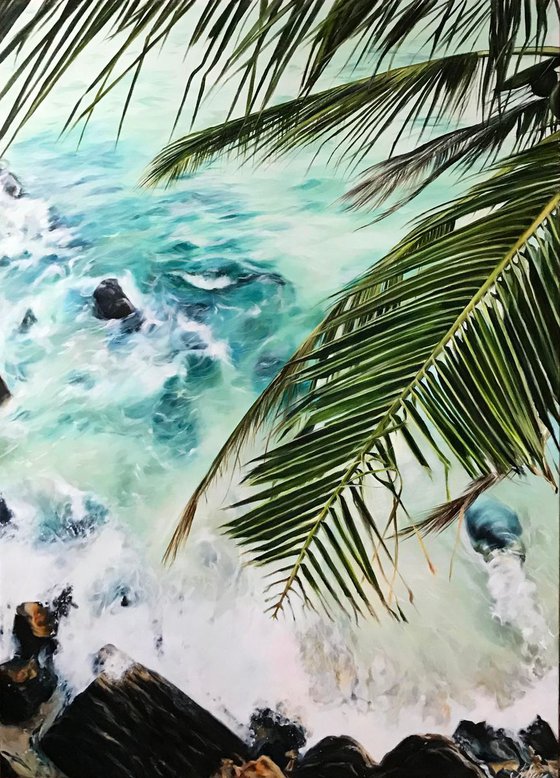 Sea scape oil painting "A piece of paradise" 70*100 cm