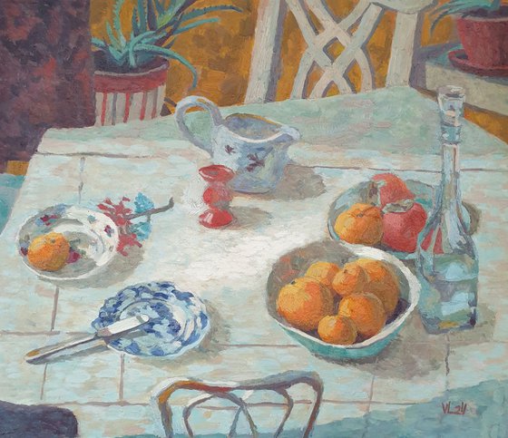 Still life with tangerines