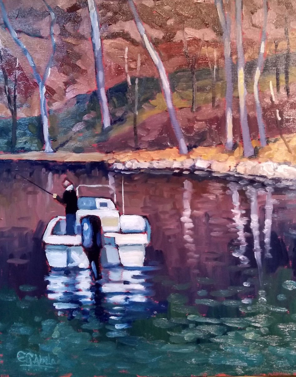 Gone Fishing By Edward Abela, 16 X 20, Artwork For Sale On Artfinder