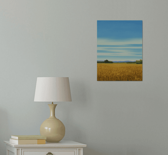 Harvest Wheat - Blue Sky Landscape