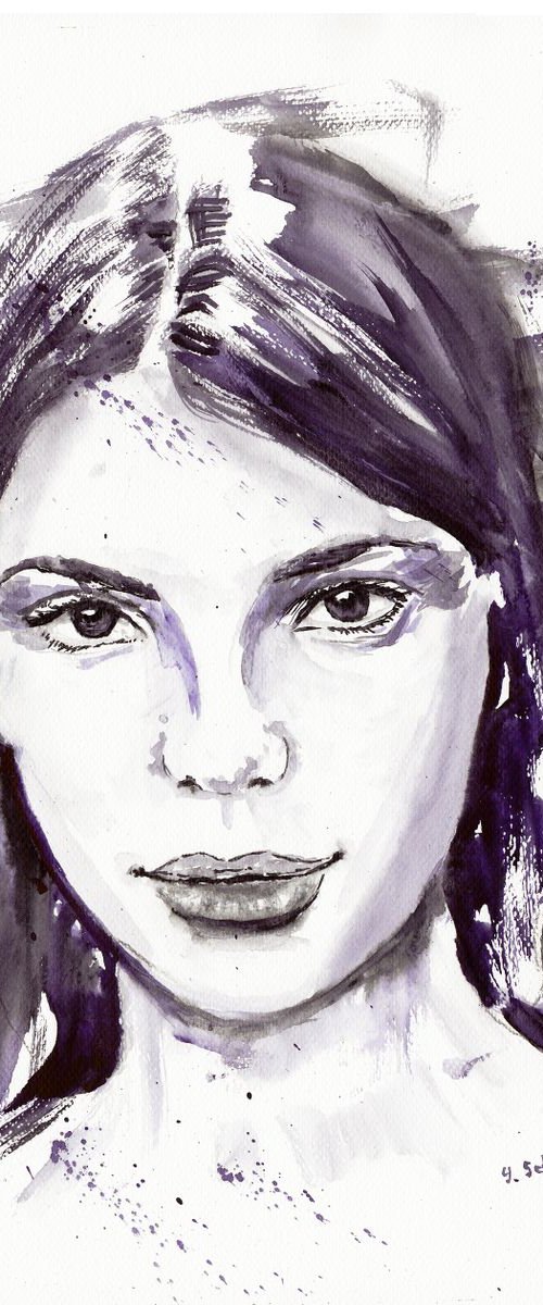 Abstract Watercolour women's portraits series. Rose by Yulia Schuster