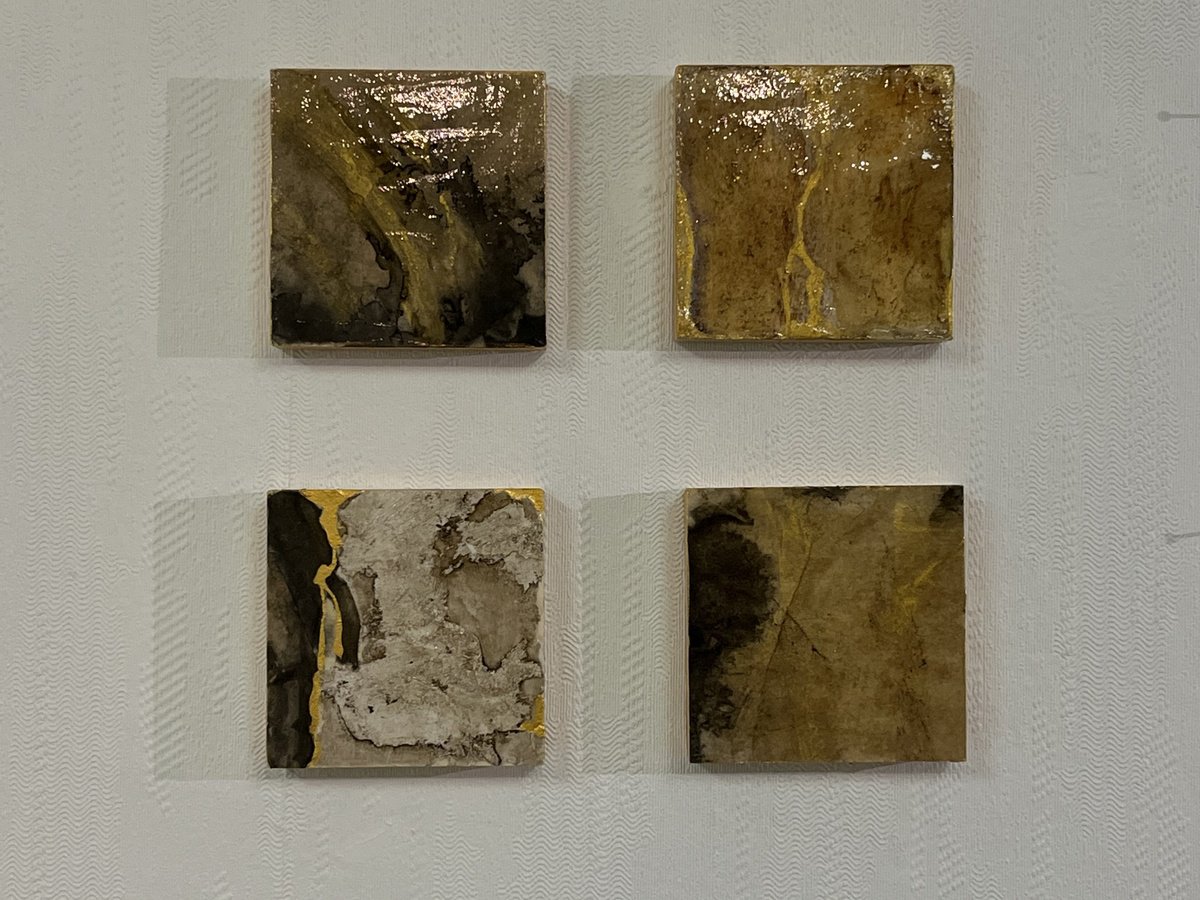 Expressive Painting , Kintsugi 1-4 By Daniela Roughsedge, 8 X 8, Artwork For Sale On Artfinder