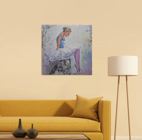 Resting Moment-original ballerina painting