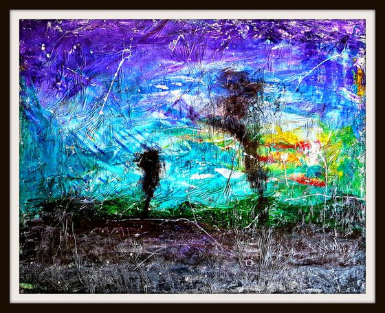 My soul and I (n.196) - abstract landscape - 91 x 72 x 2,50 cm - ready to hang - acrylic painting on stretched canvas