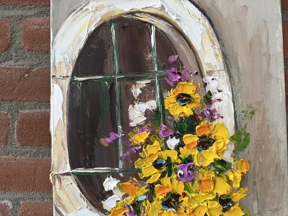 Window with yellow Flowers