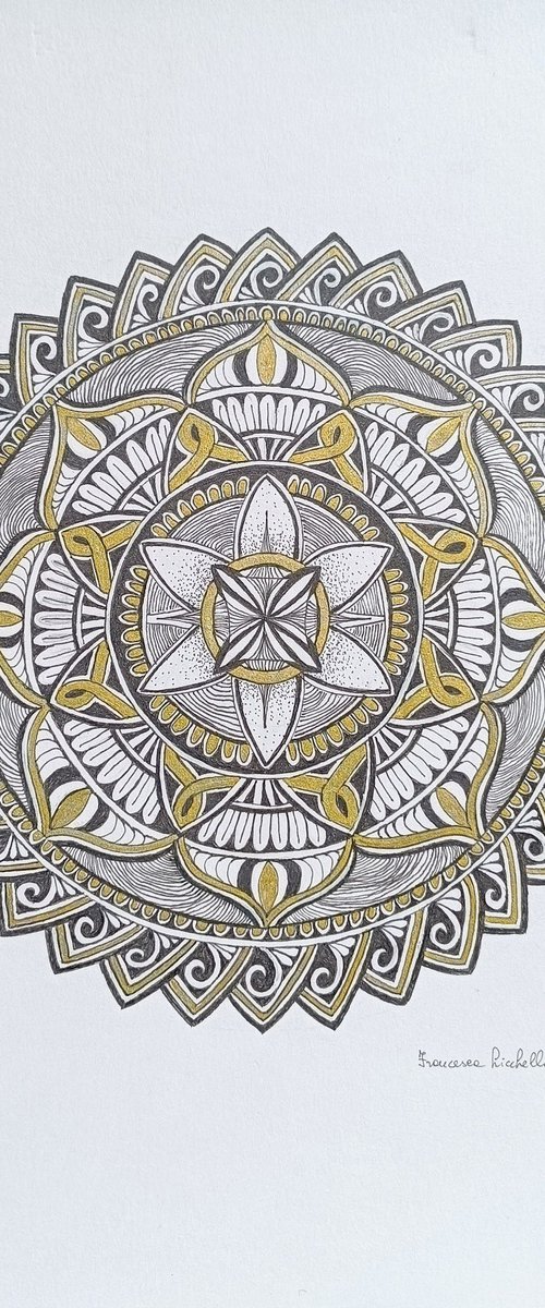 Black and Gold Mandala by Francesca Licchelli