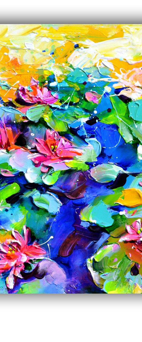 Red Water Lilies on the Pond 2 by Soos Roxana Gabriela