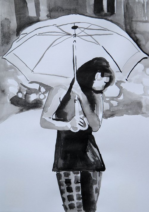 Rainy day / 28 X 20 cm by Alexandra Djokic