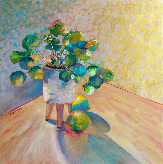 Strawberries and lemons - Still life Oil painting