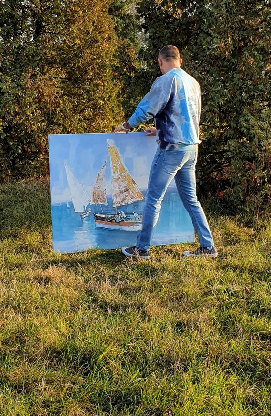 " Sailing in the  summer Breeze " SPECIAL PRICE!!! ,W 130 x H 100 cm