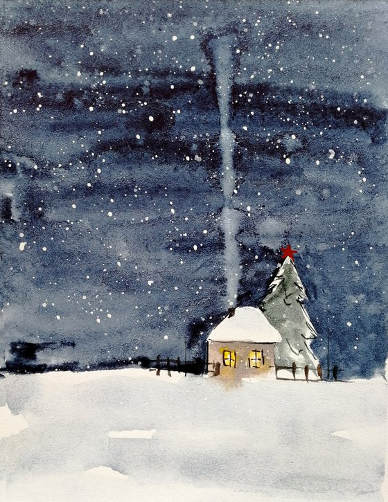 Christmas winter painting