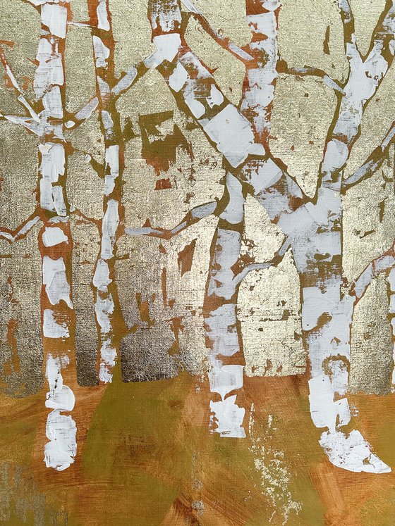 Golden Hour in a Birch Forest