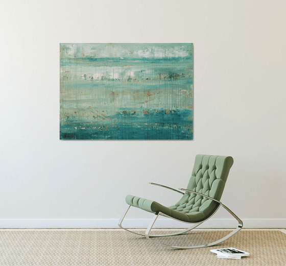 Aquamarine - Large Minimalist Seascape Painting