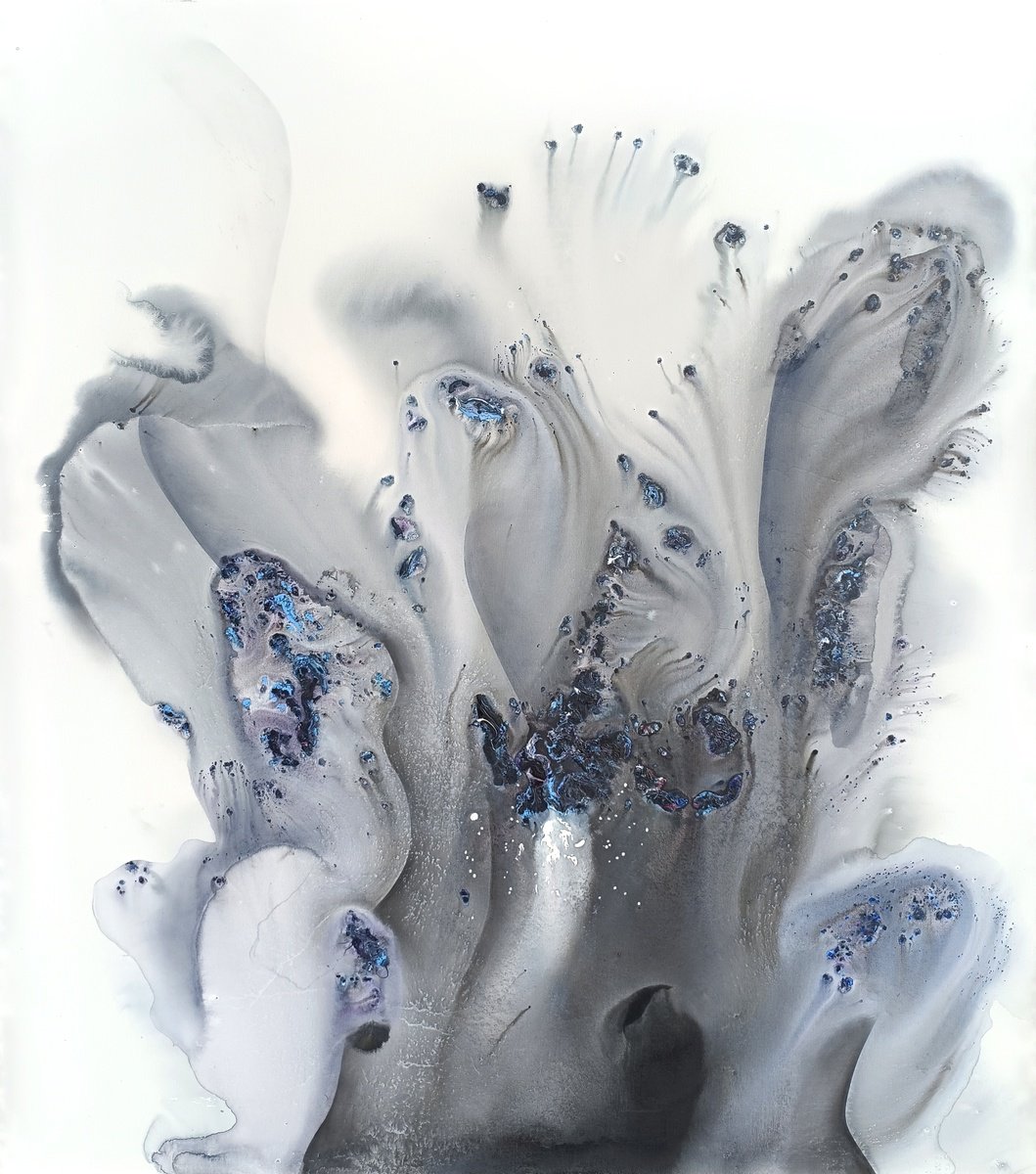 Abstract Landscape Acrylic Painting By Muriel Napoli, 47 X 55", Nature 321, Original Artwork