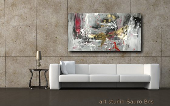 large abstract painting size- 150x80 cm (59,3"x31,50x1,6") title c507