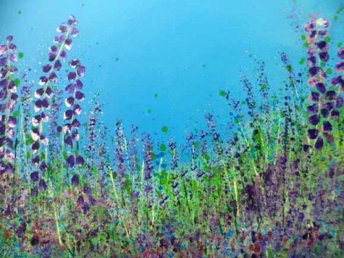 Foxgloves & Lavender by Zena Cameron