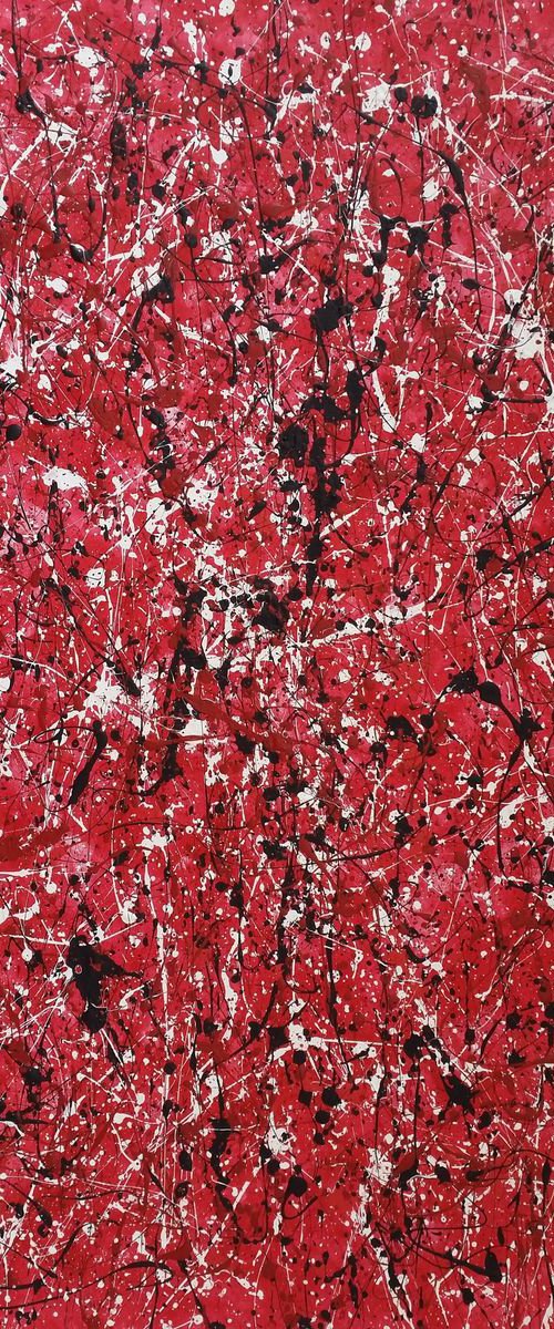 ABSTRACT JACKSON POLLOCK style ACRYLIC PAINTING ON CANVAS BY M. Y. by Max Yaskin