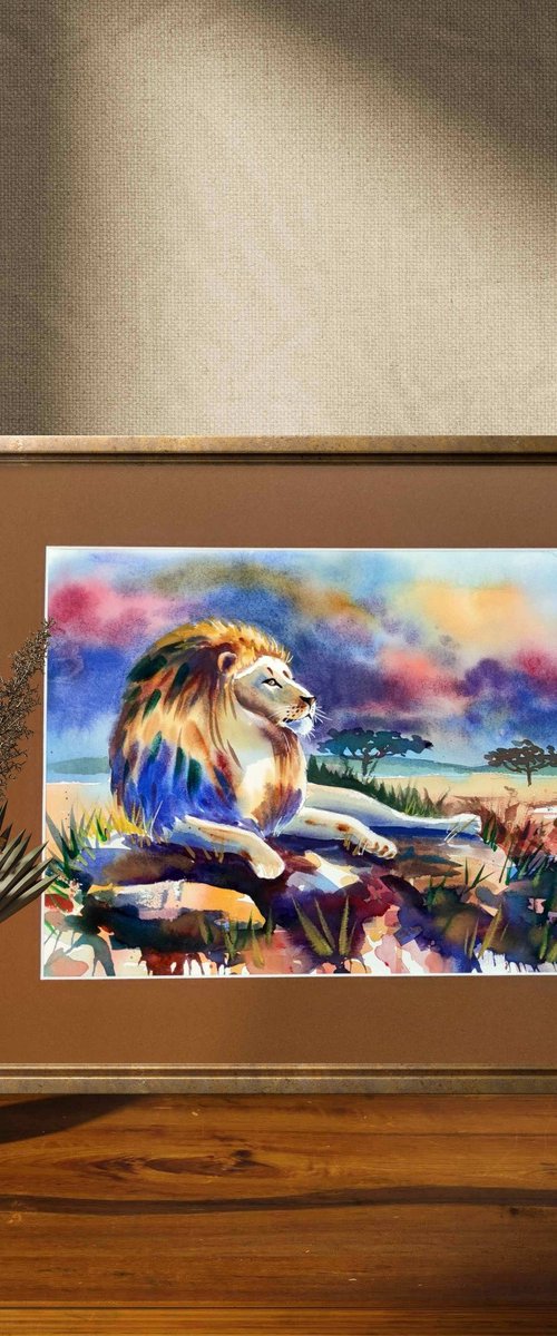 The Lion King Watercolor by Ion Sheremet