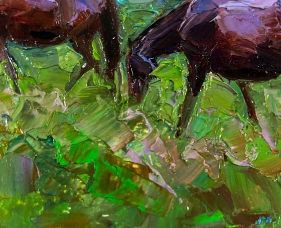 Horses Grazing Peacefully