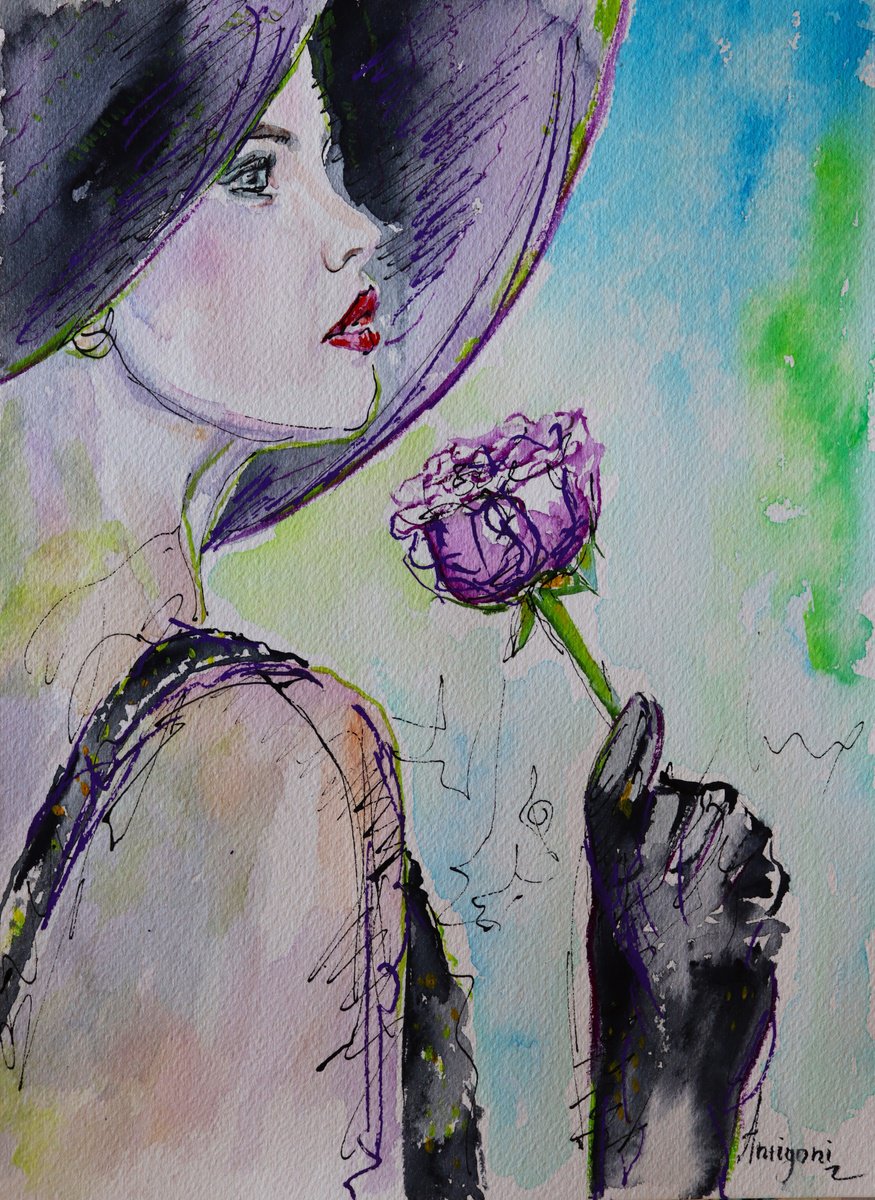 Purple Rose by Antigoni Tziora