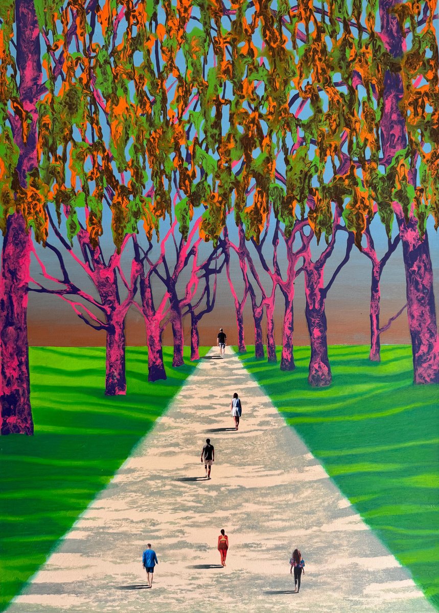 Expressive Landscape Painting By Stefano Pallara, 20 X 28", Unveiling Clarity N.3, Original Artwork