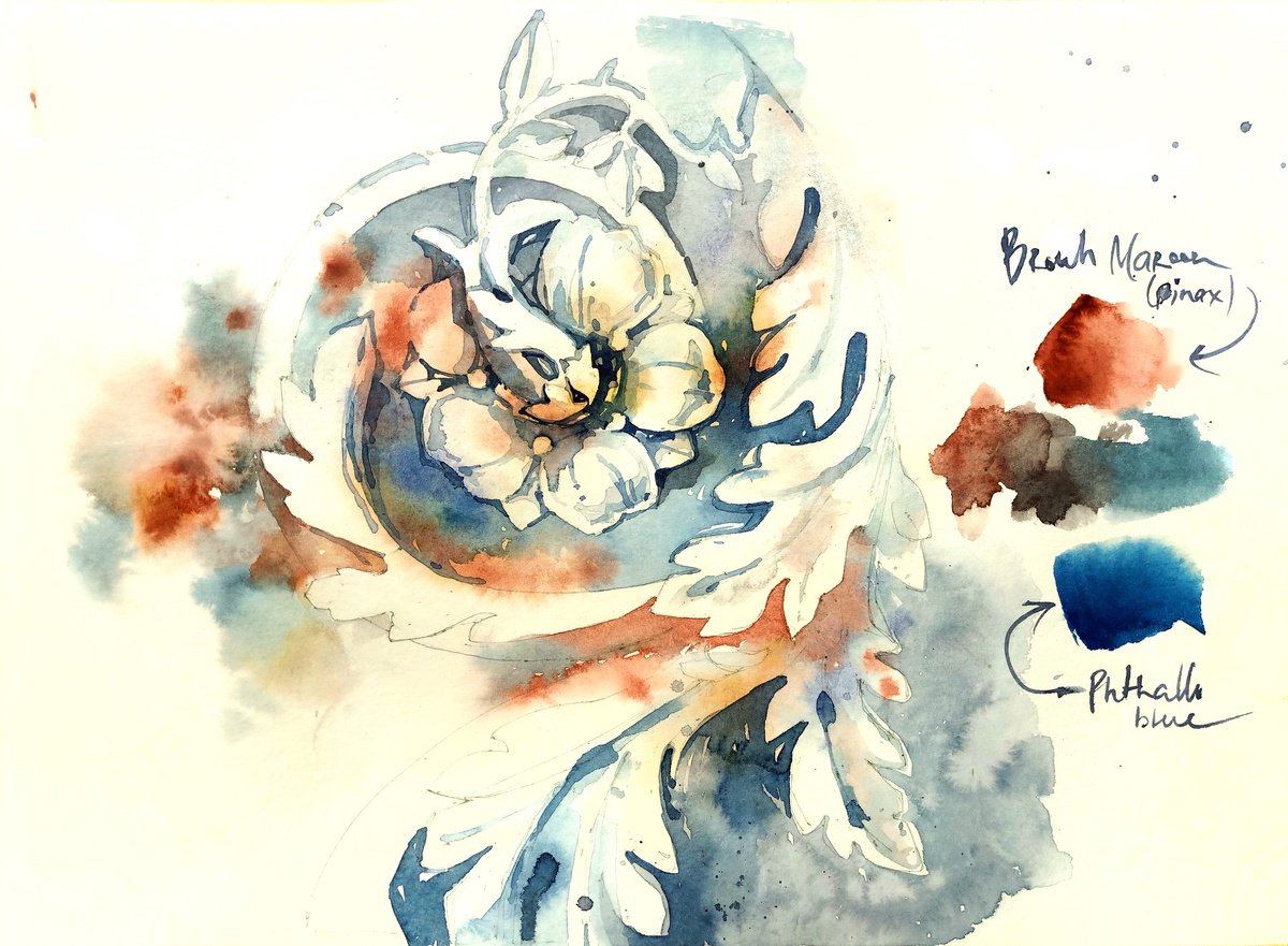 Impressionistic Abstract Watercolour By Ksenia Selianko, 16 X 12", "Architectural Fantasy", Original Artwork