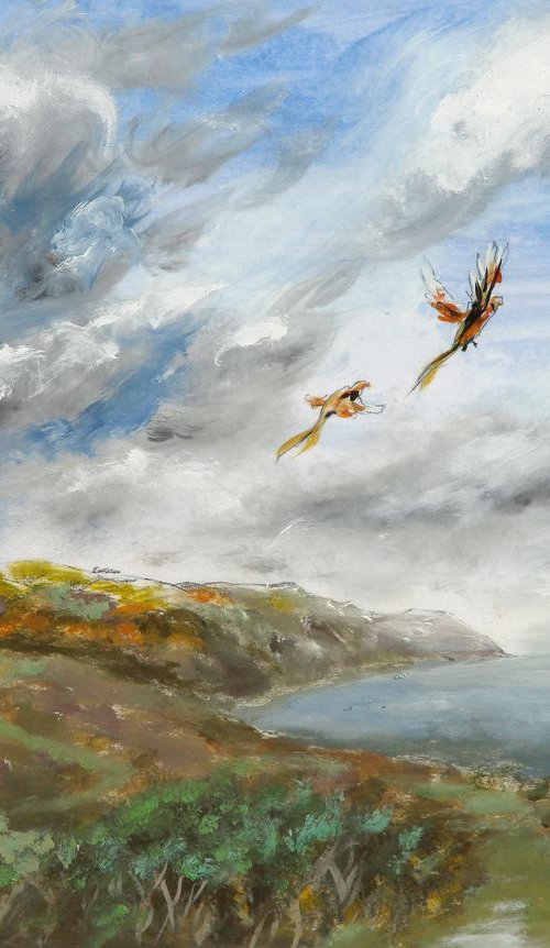 Sketch study for Showers Over Bossington by Tim Wetherell