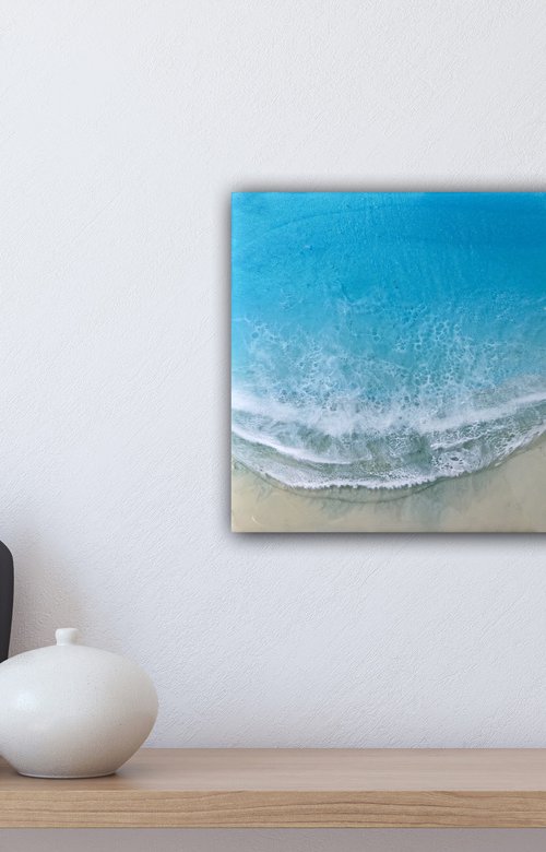 White Sand Beach #18 Seascape Painting Gift idea by Ana Hefco