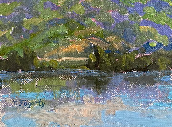 Afternoon hills reflections Plein Air Landscape