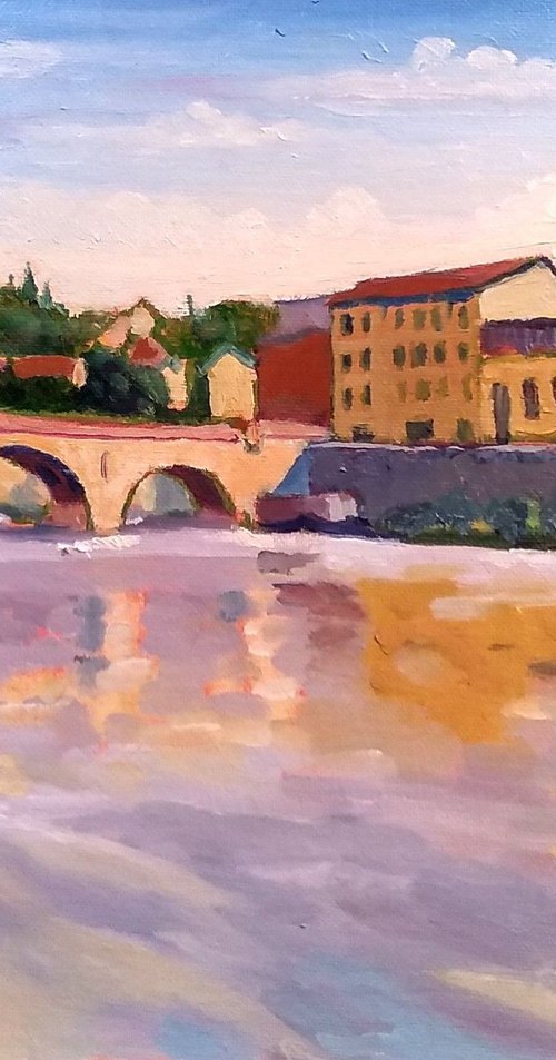 Ponte Pietra, Verona, Italy by Edward  Abela