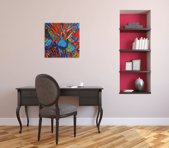 Floral Abstract Composition /  ORIGINAL PAINTING