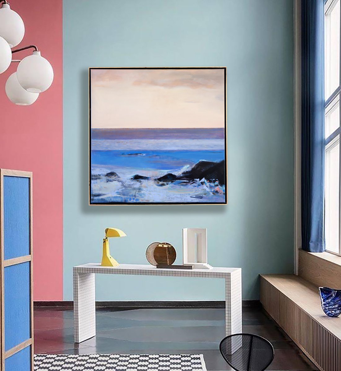 Sea Therapy 30x30 inch 76x76cm by Bo Kravchenko by Bo Kravchenko