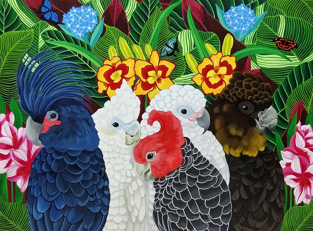 Photorealistic Animal Acrylic Painting By Sreya Gupta, 48 X 36", Spectrum Of Beauty Ii, Original Artwork